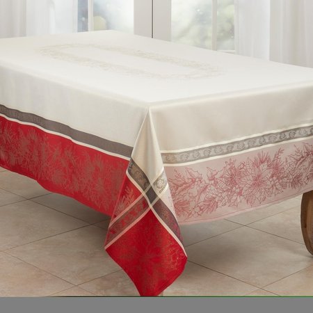 SARO LIFESTYLE Saro Lifestyle 2487.R72104B 72 x 104 in. Jacquard Christmas Oblong Tablecloth; Red 2487.R72104B